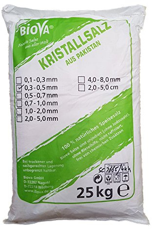 Kristallsalz aus Pakistan Feinstreu 25 kg von Biova
