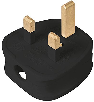 Powermaster 488289 13A Fused Plug Black