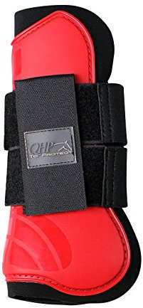 QHP Gamaschen Hartschalengamaschen Pferdeschutz 3 Verschiedene Größen 13 (Pony, rot)