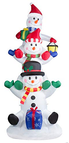 CCLIFE Led Schneemann Beleuchtet Aufblasbar Snowman Outdoor Außenbereich Schneemänner Weihnachtsbeleuchtung weihnachtsdeko Weihnachtsfigur, Farbe:010 Schneemann - 240cm