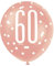 Stunning 60th Rose Gold Latex Balloons (30cm) - Perfect for Birthday, Annivesaries & Memorable Celebrations - 6ct