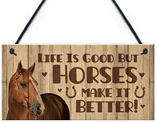 Red Ocean Stable Door Sign Horse Lover Gift Horse Pony Sign and Plaques Horse Gift For Women