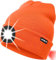 ATNKE 8LED beleuchtete Strickmütze, wiederaufladbare USB-Scheinwerferkappe mit extrem Heller, wasserdichter Lampe und Blinkender Alarm Rotes Rücklicht Multi-Color/Bright Orange