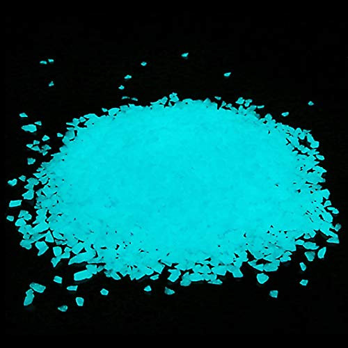 Herefun leuchtsteine Garten, 300g Blau Grün Leuchtsteine, Fluoreszierende Leuchtende Steine, 3-5 mm Blau Dekorative Steine für Aquarium, Sand, Kinderzimmer, Pflanzen