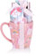 BRUBAKER Cosmetics 5-tlg. Einhorn Bade- und Dusch Set Cherry Blossom - Geschenkset mit Kirschblüten Duft in XXL Einhorn Becher
