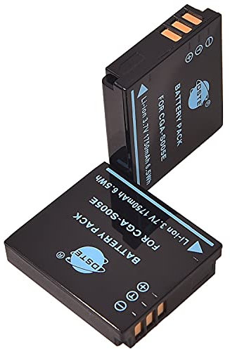 CGA-S005E DSTE Lot de 2 batteries de rechange compatibles avec Panasonic Digital R30 R40 R3 R4 R5 FUJIFILM FINEPIX F20 FINEPIX F40FD Leica C-LUX1 D-LUX3 comme Panasonic CGA-S005A DMW-BCC12