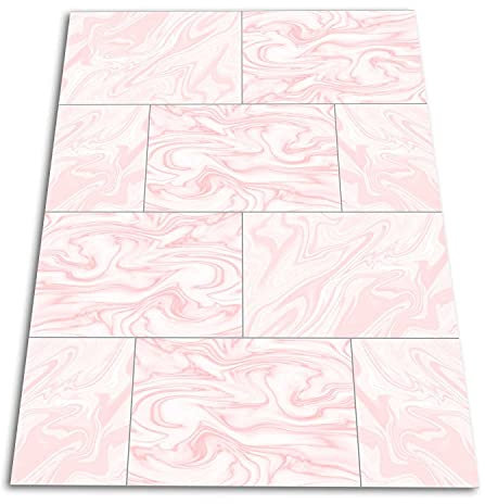 SparrowFloor Teppich 340x152cm Vinyl-Teppich Vinyl-Boden Bodenschutz in der Küche PVC Küchenmatte Modernes Zuhause Schlichte Matte - Rosa Fliesen