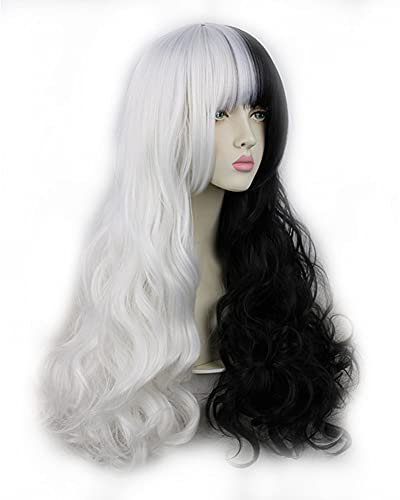 Monokuma Cosplay Perücke Lolita schwarz weiß gelockt langes Haar Perücke für Party Nightlife Hochzeiten
