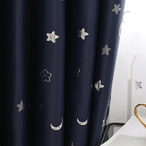 Koreanische glänzende Smiley-Gesicht Sterne und Mond Kinder Stoffvorhänge für Kinderzimmer Wohnzimmer Verdunkelungsplatten