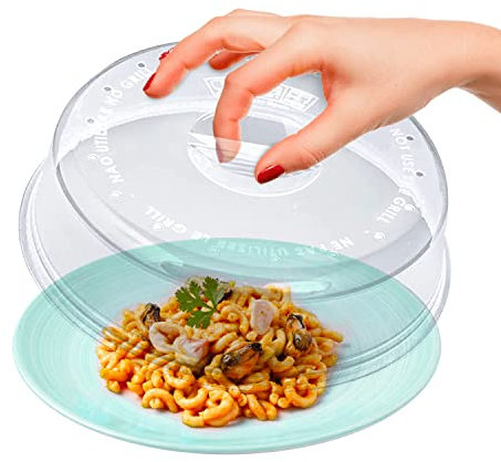 Tapa para Microondas con Salida de Vapor, Accesorios Microondas para Tapar Comida, Perfecto para Microondas Pequeños y Grandes de Plástico 0% BPA
