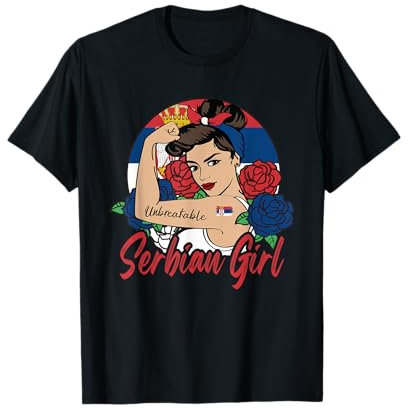 Serbische Mädchen Serbien Frau Serben Flagge T-Shirt