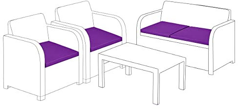 Gardenista Outdoor-Sitzkissen-Polster für Rattan-Möbel | Gartenmöbel Kissen für Carolina | wasserabweisend Patio Möbel Stuhl Polsterung | leicht und langlebig | 4 Stück (Violett)