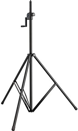 K&M 24615 Light/Speaker Tripod Black Aluminium Steel - Comfortable Crank Handle Auto Lock - Height up to 30 cm