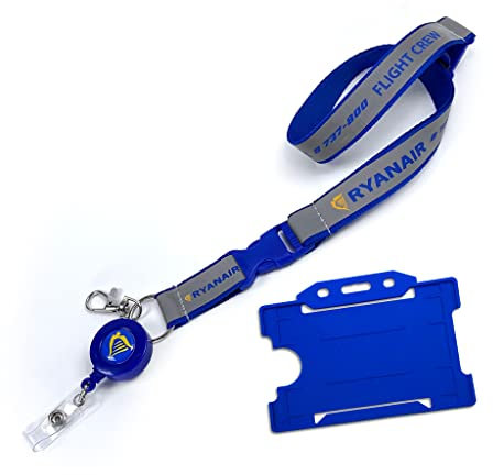 koolkrew Ryanair Logo Flight Crew Retroreflektierendes Schlüsselband-Set, blau, gelb
