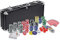 XMTECH Pokerset 500 Chips Pokerkoffer Set Pokerspiel inkl. Pokerkoffer Pokerdecks Dealer Button Würfel, Pokerchips Poker Set Aluminium-Gehäuse Schwarz