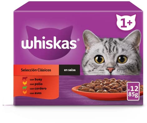 Whiskas Cibo Umido per Gatti Selezione Classici, 12 x 85g