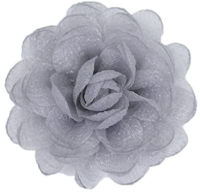 KABELIF Süß Damen Blumen Brosche, Ansteckblume, Blume Haarspange, Haarclip Blume, Rosen Haarnadeln Haarschmuck für Mädchen Frauen Party Strand Hochzeit (Grau)