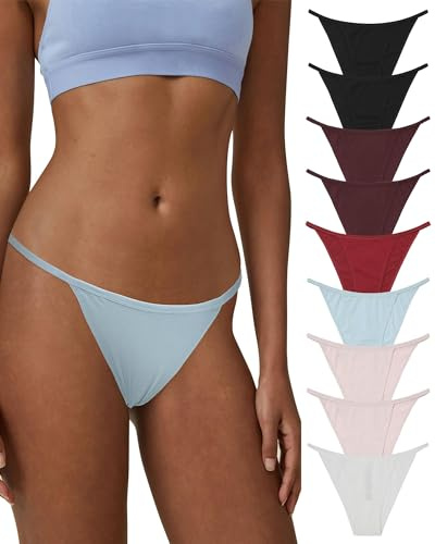 Levao Baumwolle Brazilian Slip Damen String Unterwäsche Frauen 6er Pack | Unterhosen Tanga,Atmungsaktiv Sport Thongs,Bikini Lingerie Sexy,Panties Bequeme,Brazilian Slips Low Waist Mehrpack S-2XL