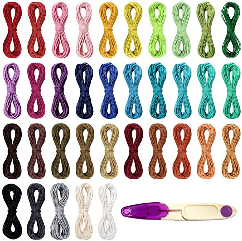 TOAOB 350m Waxed Cotton Cords Mixed Colors Thread Beading Strings 1mm for Bracelet Necklace Jewellery Making Craft Decoration