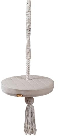 Create for you® - Baby Schaukel Indoor, Ringe schaukel, Schaukel Baby, Babyschaukel Türrahmen, Holzschaukel für die Deckenmontage, höhenverstellbar, Durchmesser 36 cm, Farbe Beige