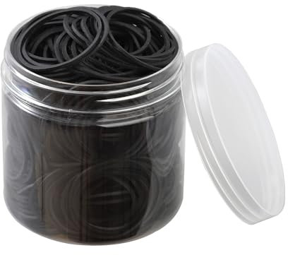 ZZJMCH 600Pcs 1inch Small Rubber Bands Stretchable Rubber Elastics Bands General Purpose Elastic Stretchable Bands Sturdy Rubber Bands for Home, Office, School, Stationery Supplies (Black)