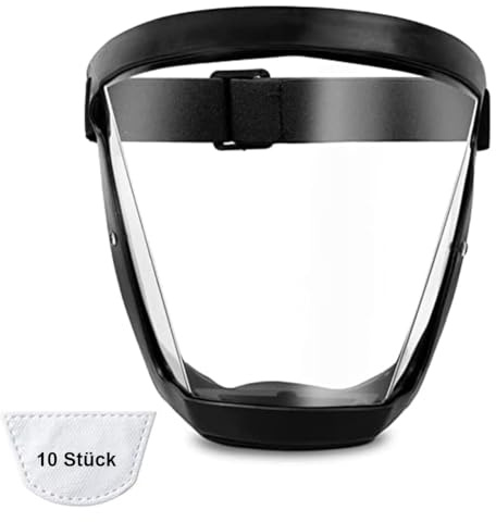 YABOYUGO Protezione viso super protettiva, anti-appannamento, protezione viso trasparente, per adulti, maschera viso in plastica