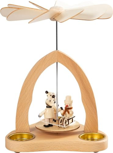 SAICO Original Pyramide de table de Noël pour 3 bougies chauffe-plat