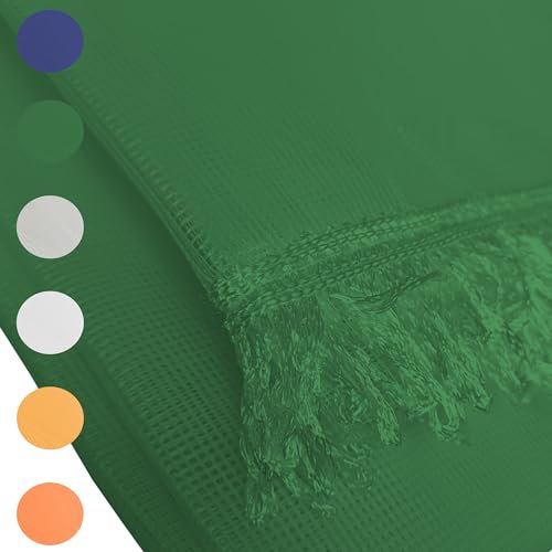 Home Tresor - Tenda Zanzariera per Porta e Finestra con Anelli e Frange Retina da Esterno, 100% Poliestere, cm. 150x250 Tinta Unita (Verde)