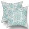 Kissenbezüge, Bohemian-Teppich, Vintage-Kissenbezüge, Boho-Stil, Landhausstil, Heimdekoration, für Sofa, Couch, Veranda, Outdoor, 50,8 x 50,8 cm, Aqua, Türkis, Grau, 2 Stück