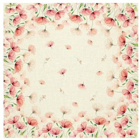 Kisvic Tischdecke Frühling 85x85cm, Tischdecke Quadratisch Ostern Stoff Abwaschbar Küche Tisch Bunte Dekoration Drinnen Urlaub Party, Blumenstil