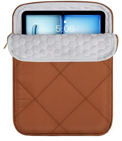 TiMOVO 9-11 Inch Puffy Tablet Sleeve for Women, iPad Carrying Travel Bag Fit iPad 11-inch A16 2025, iPad 10th Gen. 10.9, iPad 10.2, iPad Air 11/Air 5th/4th Gen. 10.9, Galaxy Tab A9 Plus 11, Latte