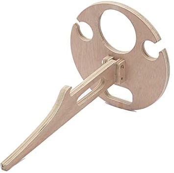 XANHOY Holztisch und Weinglashalter für den Außenbereich, für 1 Wein und 2 Gläser, Tisch mit Erdspieß, Weintische für draußen, tragbar, zusammenklappbar, Kinder-Picknicktisch, faltbar, Holz für den