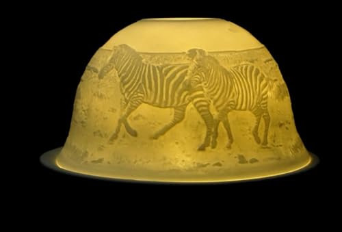 CBK-MS Dome Light Zebras Porzellan ca. Ø 12 cm Höhe 8,5 cm Windlicht Teelichthalter Teelicht