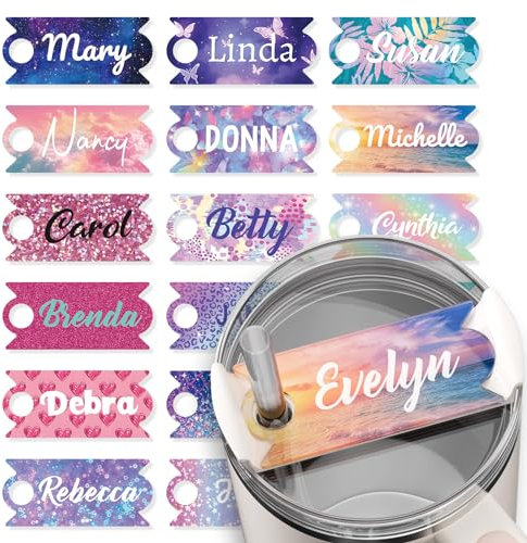 iDIY Personalised Stanl-y Cup Accessories - Stanl-y Cup Personalised Name Plate 20oz and 30oz for Daughters, Granddaughters, Nieces, and Girls (Colorful, 20oz/30oz)