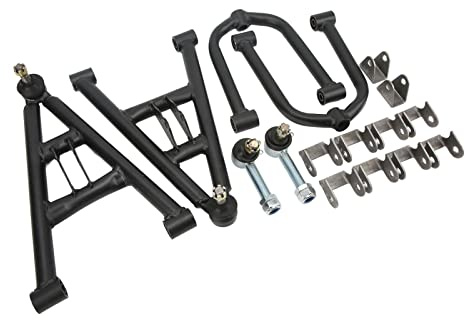 Kart Querlenker Quad Vorderradaufhängung, Stoßdämpfer-Schwingen-Set, Ersatz für GY6 110, 150 und 200 ATVs, 4-Rad-Quads, Go-Karts – Hochwertige Obere Untere Baugruppe mit Lenkung