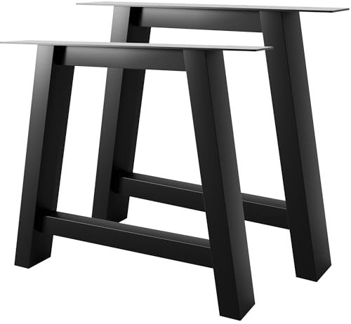 MetaloPro 2 Stück Tischbeine-Metall Extreme Schwarz 72cm I Tischkufen Esstisch-Beine Schwerlast Tisch-Gestell Tisch-Untergestell Möbelfüße Tischfüße, Couchtisch Esstisch Wohnzimmertisch Schreibtisch