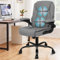 ALFORDSON Ergonomischer Massage BüRostuhl Mid Back Mit Klappbarer Armlehne, Studienstuhl Mit SGS Gas-Lift, Gaming Stuhl FüR Computer Arbeitstisch, Max Belastung 150kg, Leinenstoff, Grau