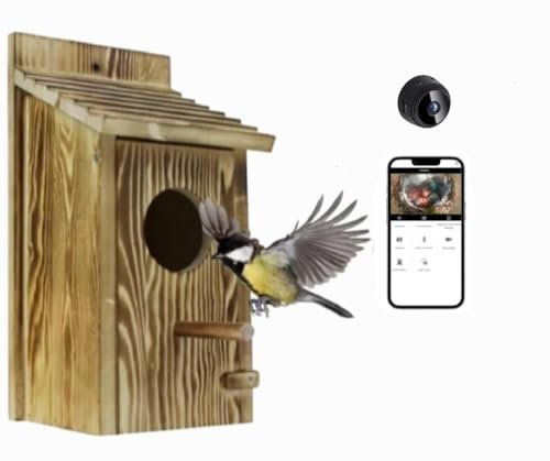 Smart Bird House With Camera, 3MP Birdhouse Camera For Outdoors, Auto Capture Videos & Motion Detection, Watch Birds Nesting & Hatching Live, Solar Charging