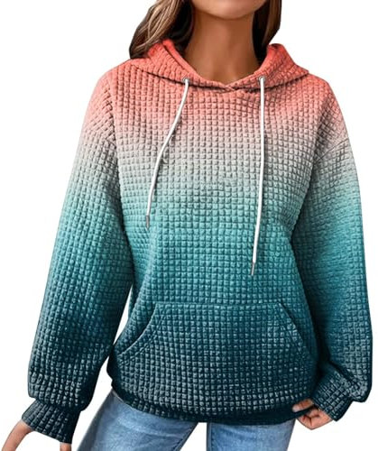 Cocila Same Day Angebote Sale Gestreifter Hoodie Damen Kapuzenjacke Mädchen Gefuetterte Sweatjacke Pullover Winter Damen Rote Pullover Oversize Bluse Damen Schwarz Langarm Meine Bestellungen