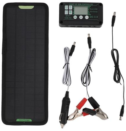 Chargeur solaire pour voiture - Kit de charge solaire de maintien de 5 W, mainteneur de batterie solaire portable | Chargeur de panneau solaire de voiture 12 V avec contrôleur, panneau