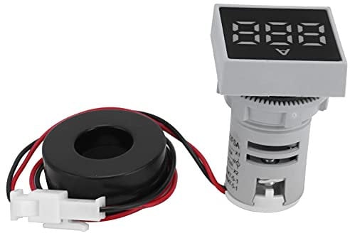 Risegun Mini amperímetro digital medidor de corriente digital, mini amperímetro, CA 220 V luz indicadora de señal de panel mate, AD16-22FSABlanco