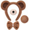 QUANMAITONG Bärenkostüm Damen Fasching Halloween Bär Ohren Haarreif,Bär Kostüm Schwanz Und Fliege Katzenohren Haarreif Kinder,Tierkostüm Damen Gesichtstattoo Karneval Party Dekoration