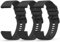 Wanme 3 Pièces 20mm Bracelet de Montre en Silicone, Souple Bracelet de Replacement en Dégagement Rapide avec Boucle en Même Couleur Homme Femme 20mm (Noir/Noir/Noir, 20mm)