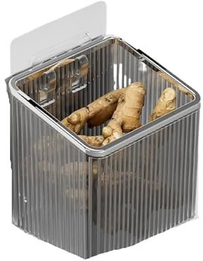 WSQHAO Zwiebel Ingwer Knoblauch Organizer 2 Stück No-Punch Wandhalterung Vanity Organizer Zwiebel Ingwer und Knoblauch Organizer Badezimmer Zahnbürste Zahnpasta Kamm Regal(Transparent)