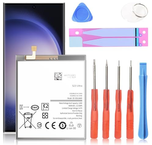 ITMBET Batteria di ricambio ai polimeri di litio EB-BS918ABY per S23 Ultra SM-S918U SM-S918U1 SM-S918B con kit di riparazione