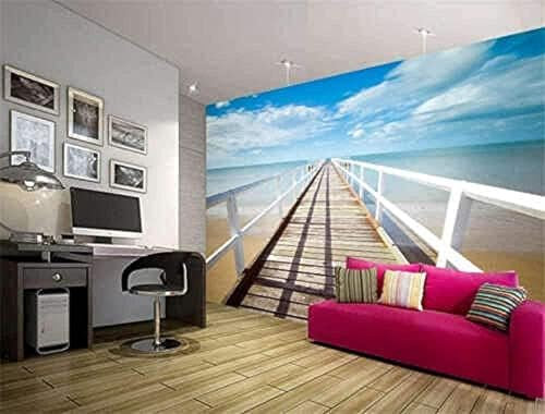 HongYouQi Papier Peint 3D Salon Canapé Vue Mer Ponton Paysage 3D Décoration De Salon Créative-430Cm×300Cm