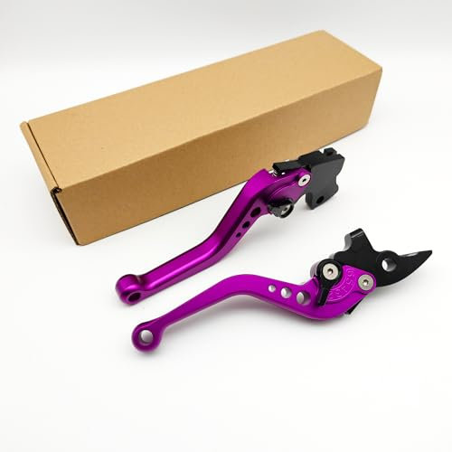 Kompatibel mit KTM Duke 125 200 250 390 RC125 RC200 RC390 Brems- und Kupplungshebel, CNC-Aluminium, ausziehbar, verstellbare Hebel, Zubehör (lila_matt)