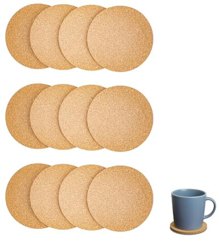 16 Pcs Cork Table Mats for Coffee, Cork Coasters Round, Corks Coasters Round Coaster, Cup Corks Pads Warm Gifts for Home/Office/Bedroom/Living Room/Kitchen