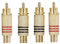 4 connettori coassiali RCA maschio senza saldatura video/audio colore oro rosso/nero