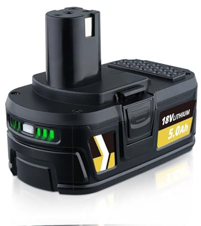 ZEERISA 5.0Ah 18V P108 Lithium Battery Replacement Compatible with Ryobi 18V Battery ONE+ Plus RB18L50 P108 P102 P103 P104 P105 P107 P109 P122 PBP005 Cordless Power Tools